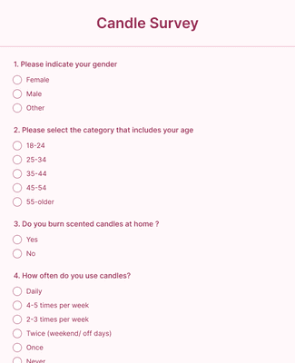 Candle Survey Form Template | Jotform