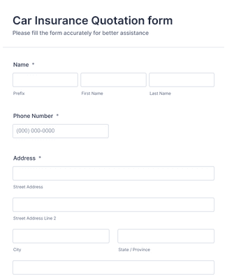 Auto Insurance Registration Form Template | JotForm
