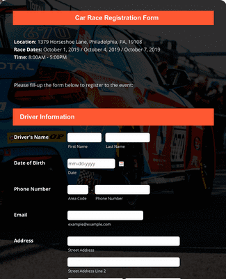 5k Race Form Template Jotform