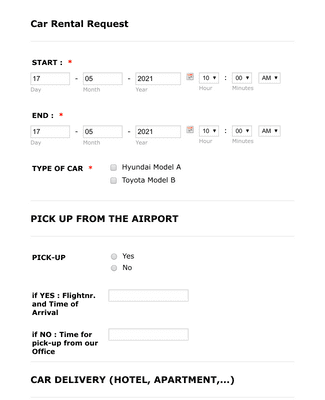 Test Drive Form Example Test Drive Request Form Template | Jotform