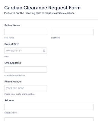 Cardiac Clearance Request Form Template | Jotform