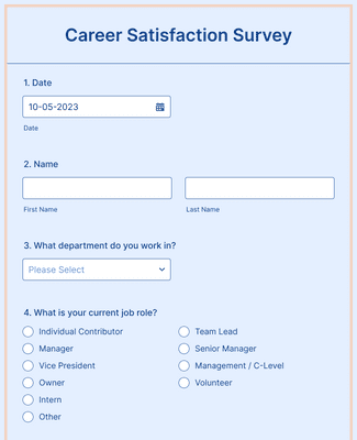 Career Satisfaction Survey Form Template | Jotform