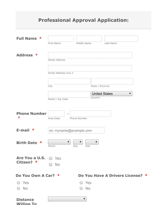 Truck Driver Application Form Template JotForm
