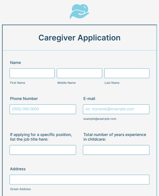 Caregiver Job Application Form Template Jotform