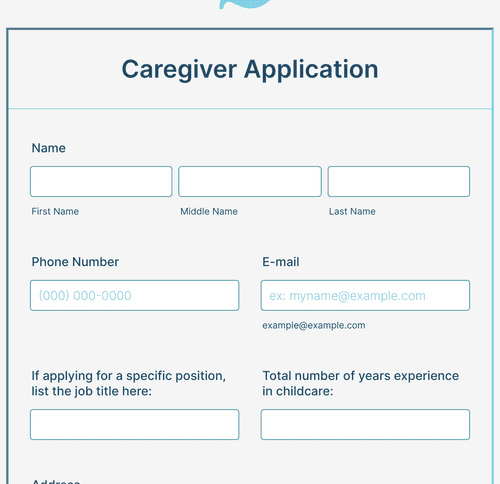 Caregiver Job Application Form Template Jotform 6533