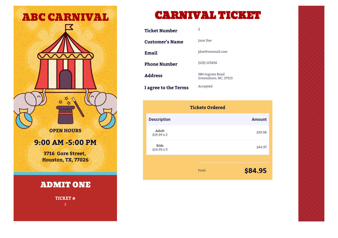 Carnival Ticket Template