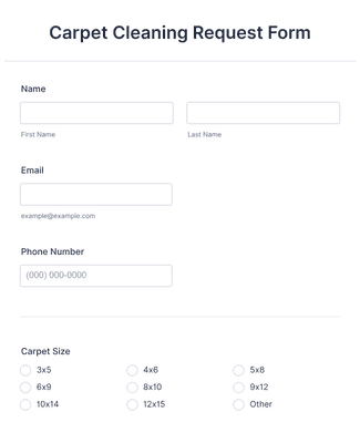 Carpet Cleaning Request Form Template | Jotform