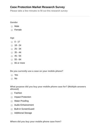 Form Templates: Phone Case Survey Form