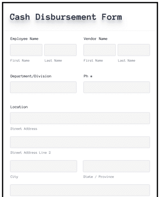 Cash Disbursement Form Template | Jotform