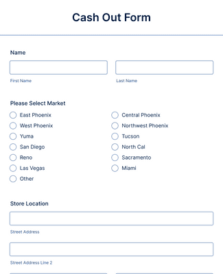 Cash Out Form Template | Jotform