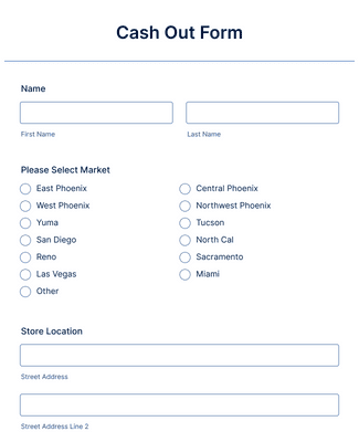 Cash Out Form Template | Jotform