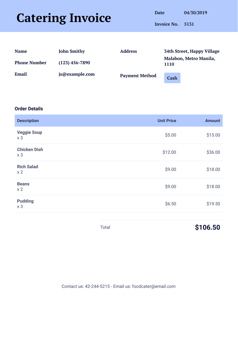 Catering Invoice Template PDF Templates Jotform Catering Invoice Template PDF Templates Jotform