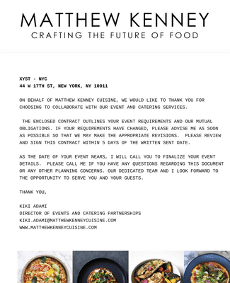 Catering Order & Contract Form
