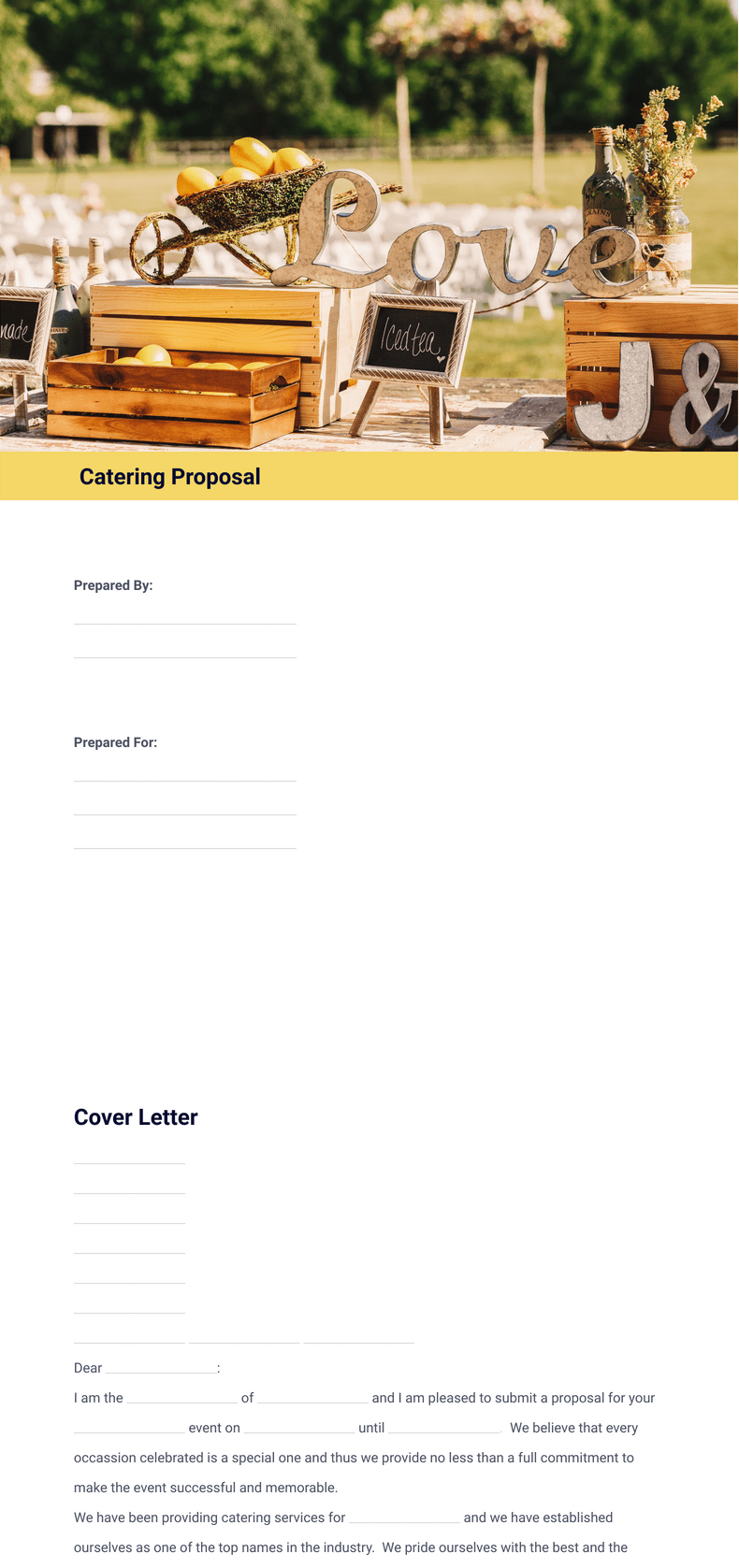 catering business proposal letter