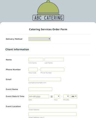 catering order form – printable, fillable pdf,... Catering Services Order Form Template | Jotform