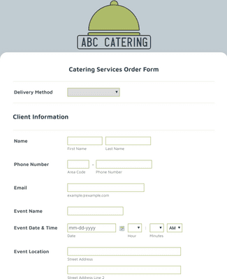 Form Templates: Catering Services Order Form Template