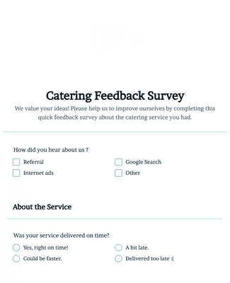 Form Templates: Catering Survey