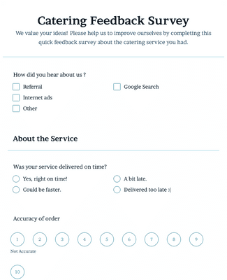 Catering Survey Form Template | Jotform