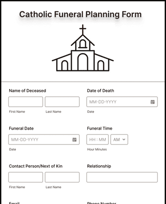Catholic Funeral Planning Form Template | Jotform