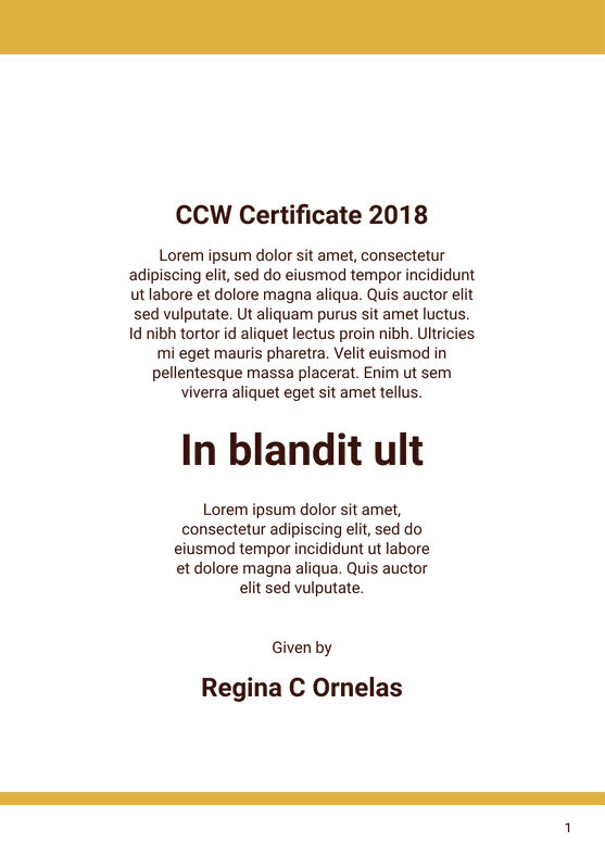 CCW Certificate Template