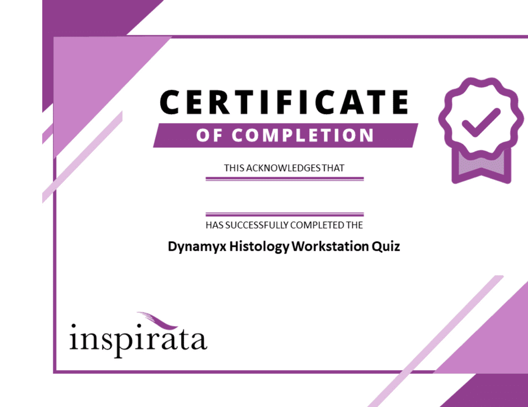 Certificate of Completion Histology Workstation Quiz