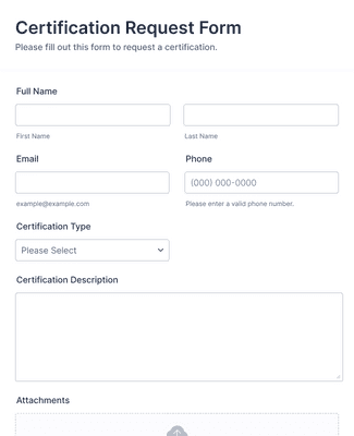 Certification Request Form Template | Jotform