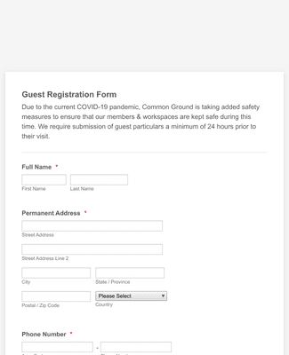 Form Templates: CGMY Clone of Guest Registration Form