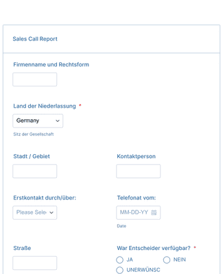 Form Templates: Cold Call Vorlage