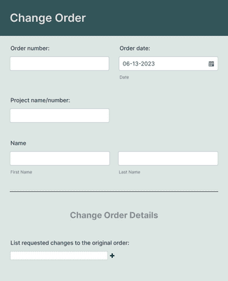 Form Templates: Change Order