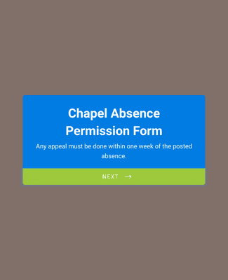 Form Templates: Chapel Absence Permission Form