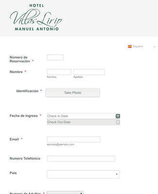Form Templates: Check In Online Villas Lirio