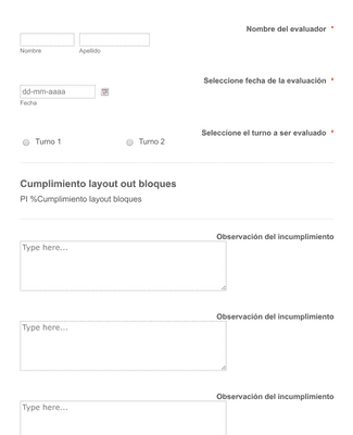 Form Templates: Checklist adherencia al layout
