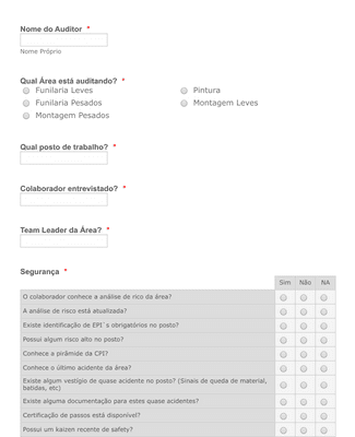 Form Templates: Checklist auditorias