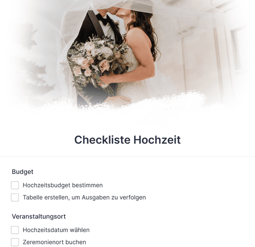 Form Templates: Checkliste Hochzeit