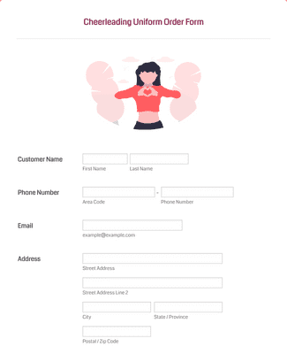 Form Templates: Cheerleading Uniform Order Form