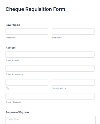 Form Templates: Cheque Requisition Form