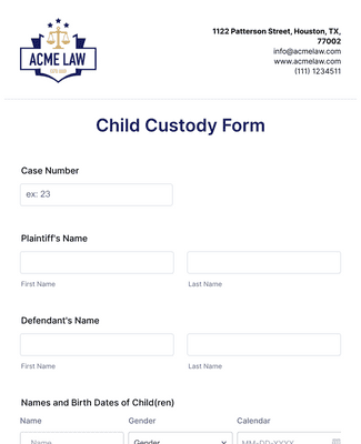 Child Custody Form