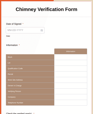 Form Templates: Chimney Verification Form
