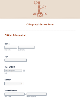 Chiropractic Intake Form