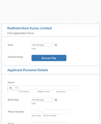 Form Templates: Chit Fund Application Form