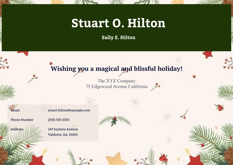 Christmas Card Template - PDF Templates | Jotform