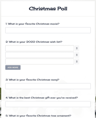 Form Templates: Christmas Poll