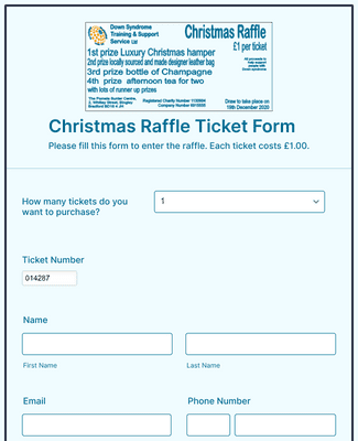 Christmas Raffle Ticket Form