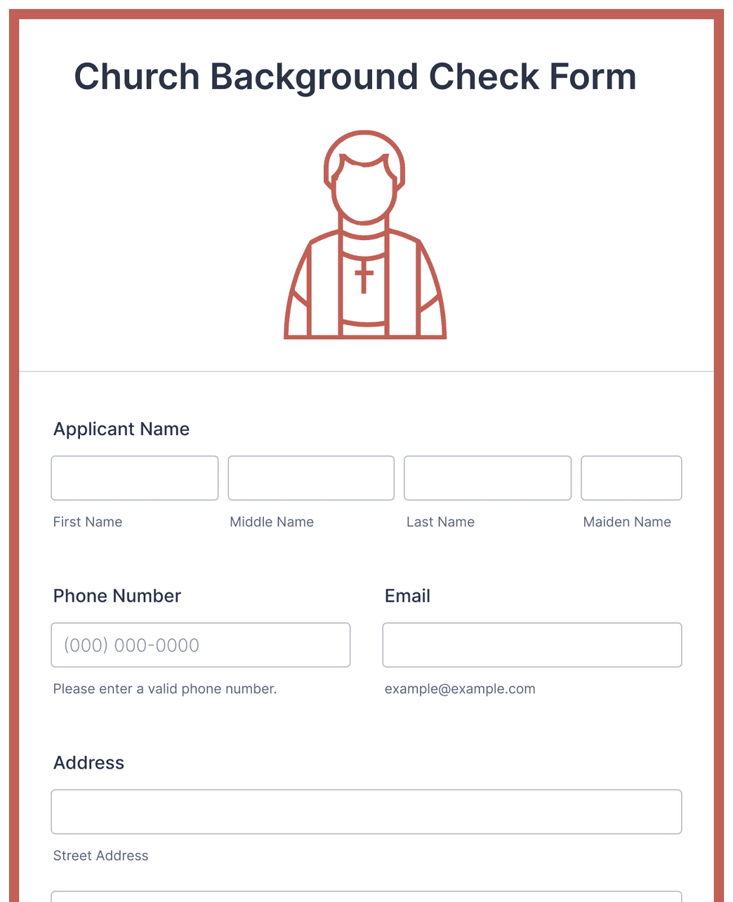 Church Background Check Form Template Jotform