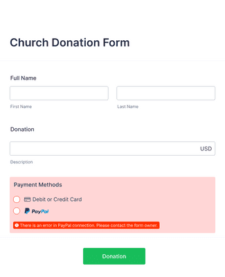 Form Templates: Church Donation Form
