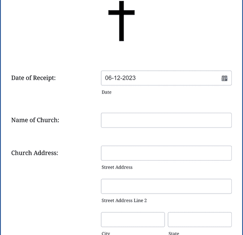 Church Donation Receipt Form Template Jotform 8668