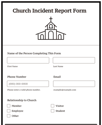 Church Incident Report Form Template | Jotform
