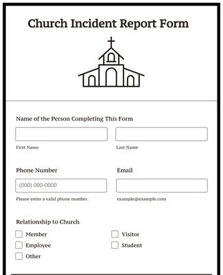 Church Incident Report Form