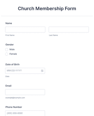 Church Membership Form Template Jotform