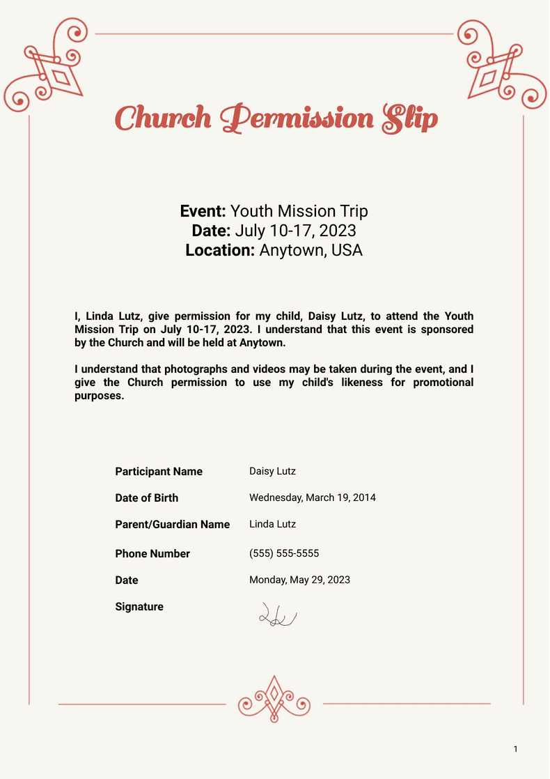 Church Permission Slip Template PDF Templates Jotform Church Permission Slip Template PDF Templates Jotform